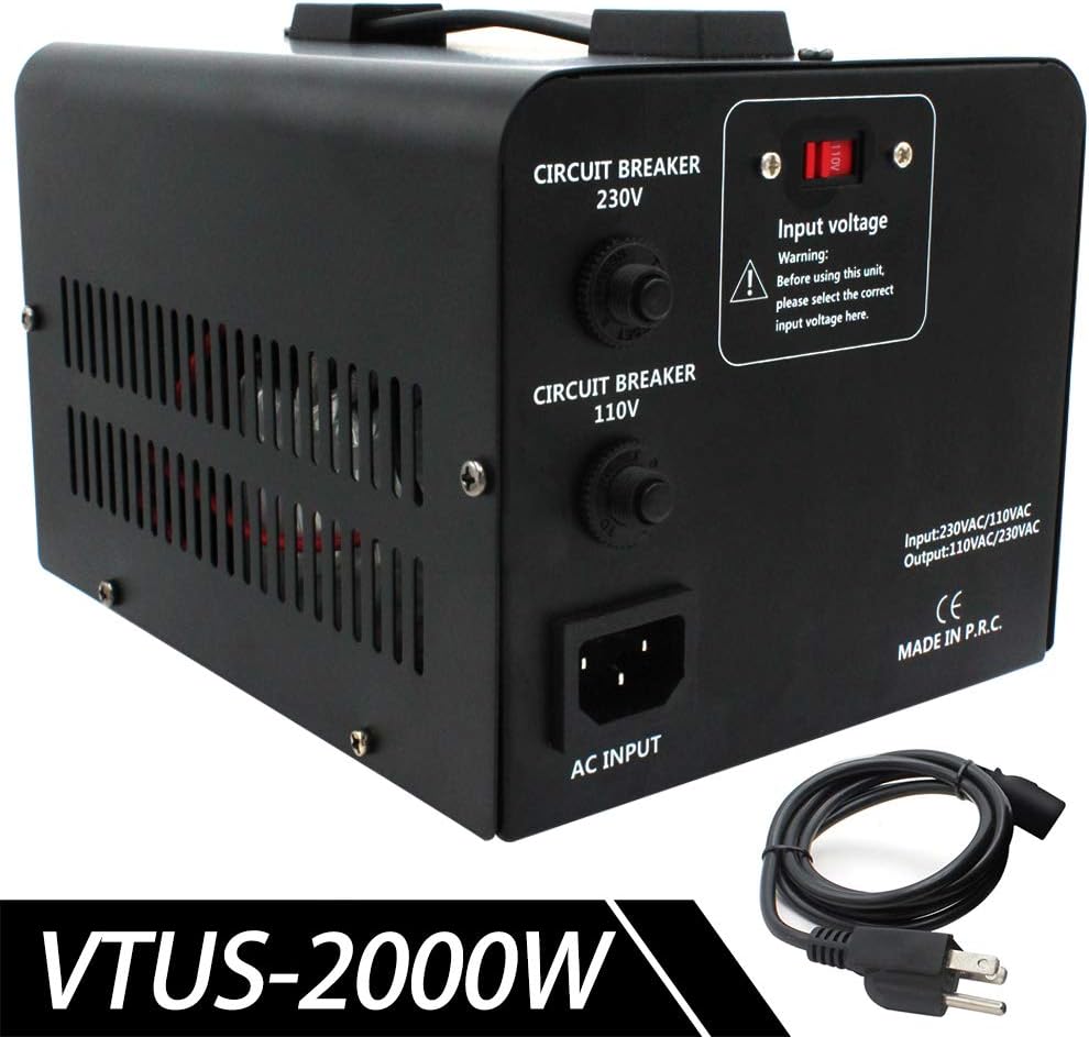 Yinleader VTF-2000VA 2000W Voltage Converter Transformer(220V to 110V, 110V to 220V) 2000 Watt Step Up/Down Converter 110/120 Volt - 220/240 Volt Pack of 2