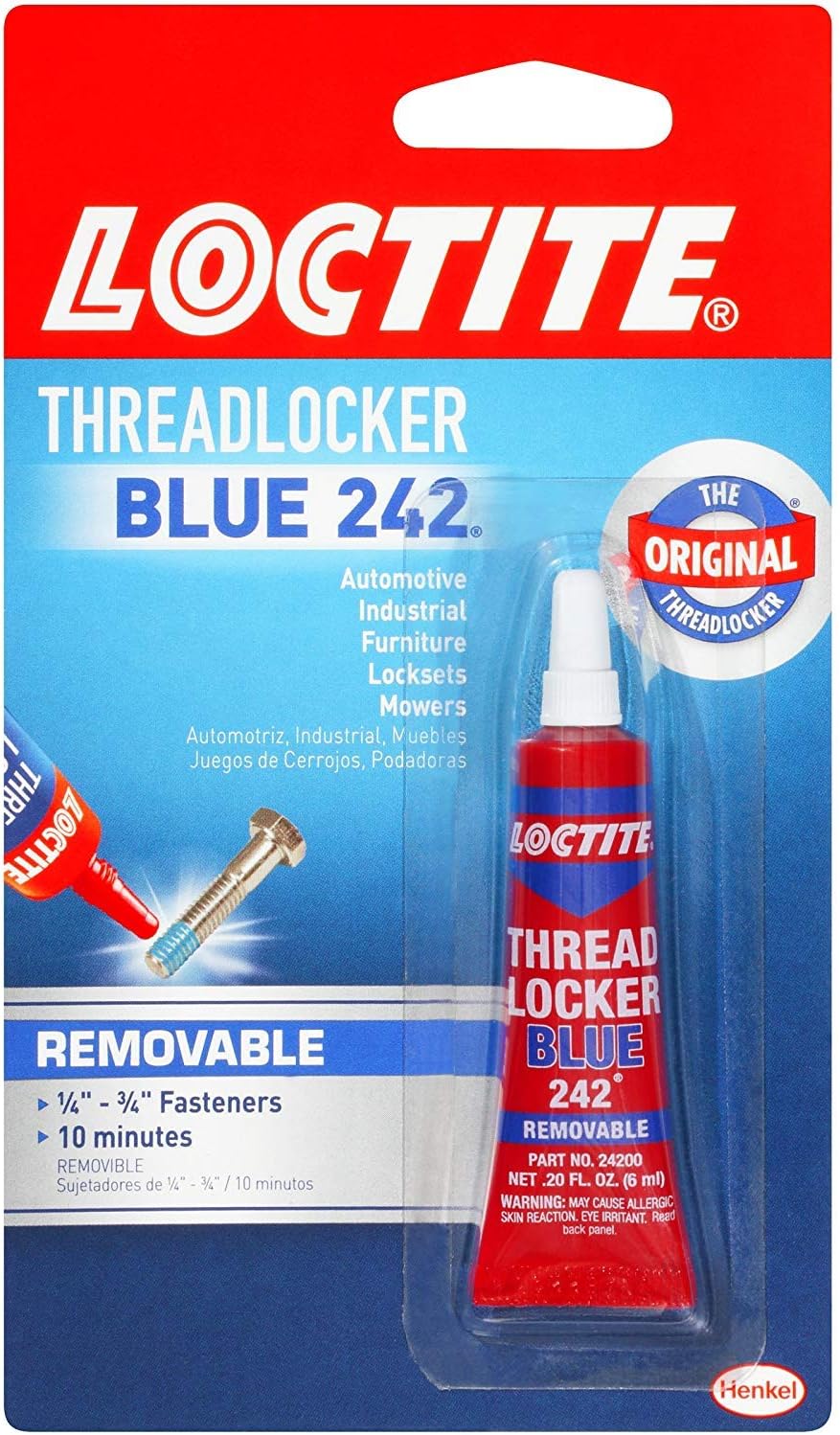 Loctite Heavy Duty Threadlocker, 0.2 oz, Blue 242, 12 Pack Pack of 2
