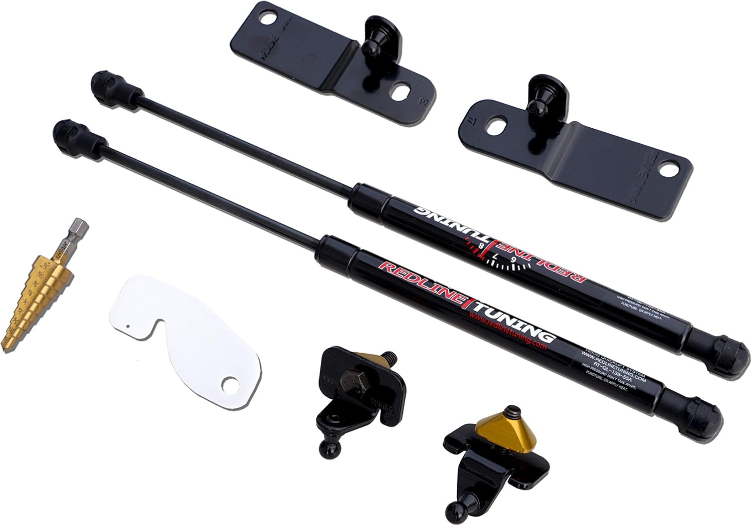Redline Tuning 21-11030-02 Hood QuickLIFT PLUS Bolt-in Struts Compatible with Ford Mustang Shelby GT350 (All Black Components)