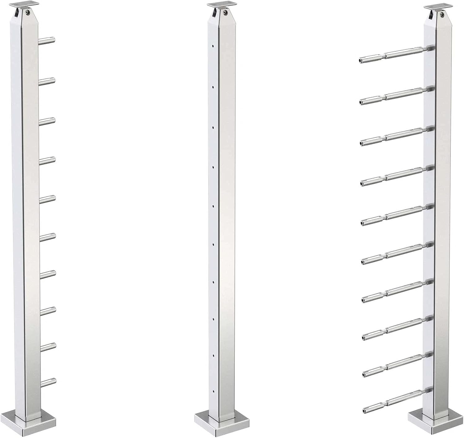 Heavy Duty Stainless Steel 316 Cable Railing Square Surface Mount Post Kit 36