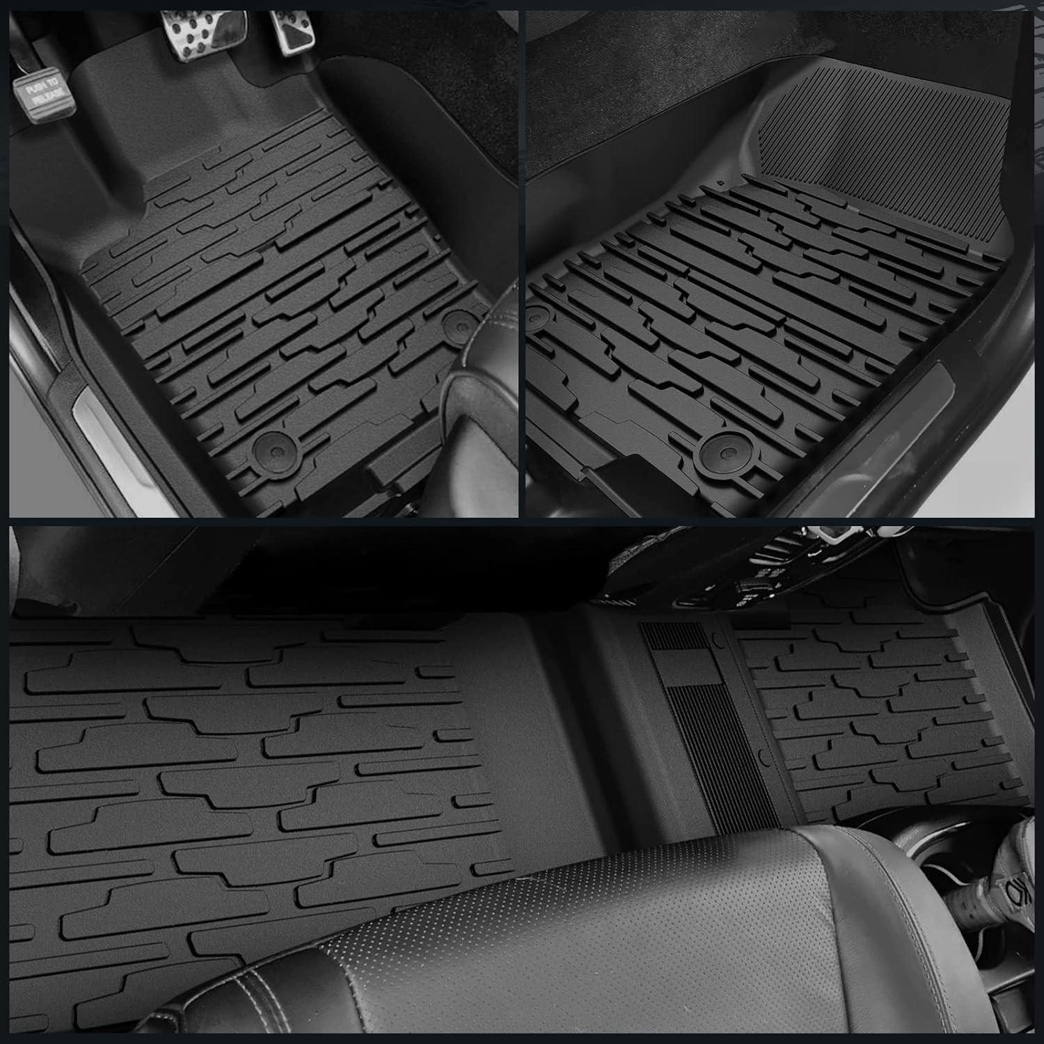 Floor Mat Liner Compatible with Grand Cherokee/Durango 2016 2017 2018 2019 2020 2021, Medesasi OEM Front & 2nd Seat Floor Mats Liners, Black, All-Weather Guard