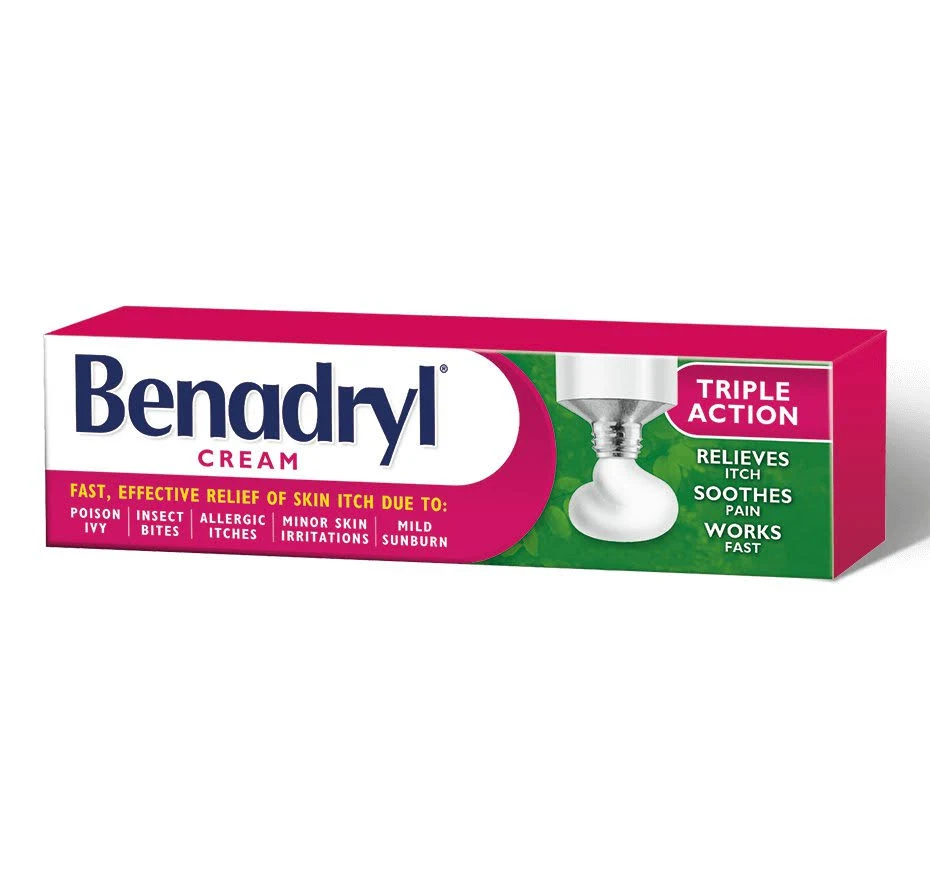 Benadryl Cream Triple Action Fast Effective Relief of Skin Itch 2 x 3