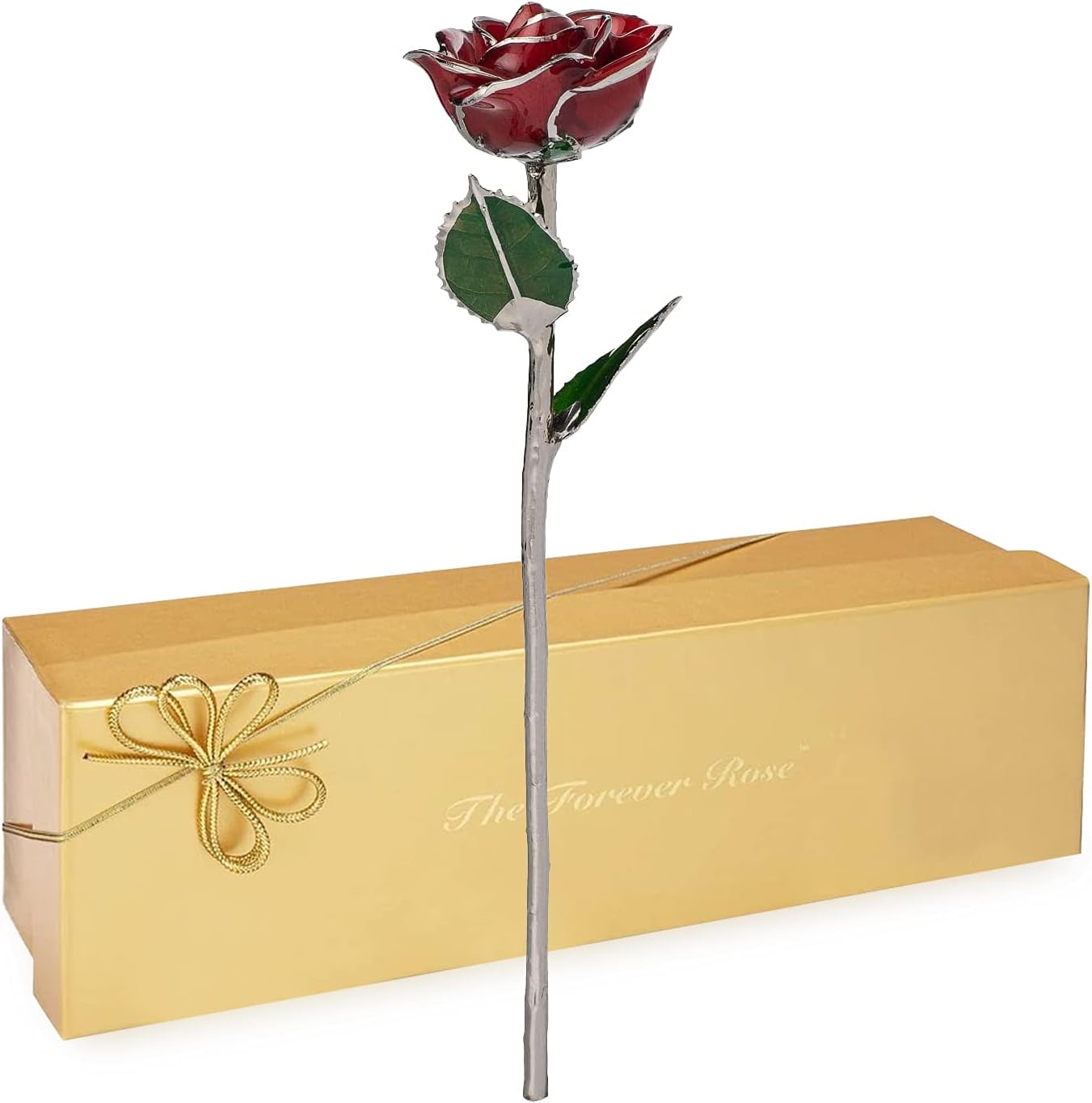 Forever Rose Real Frozen Blue Sparkle Rose, Genuine One of a Kind Rose Hand Dipped in Lacquer & Trimmed in 24K Gold