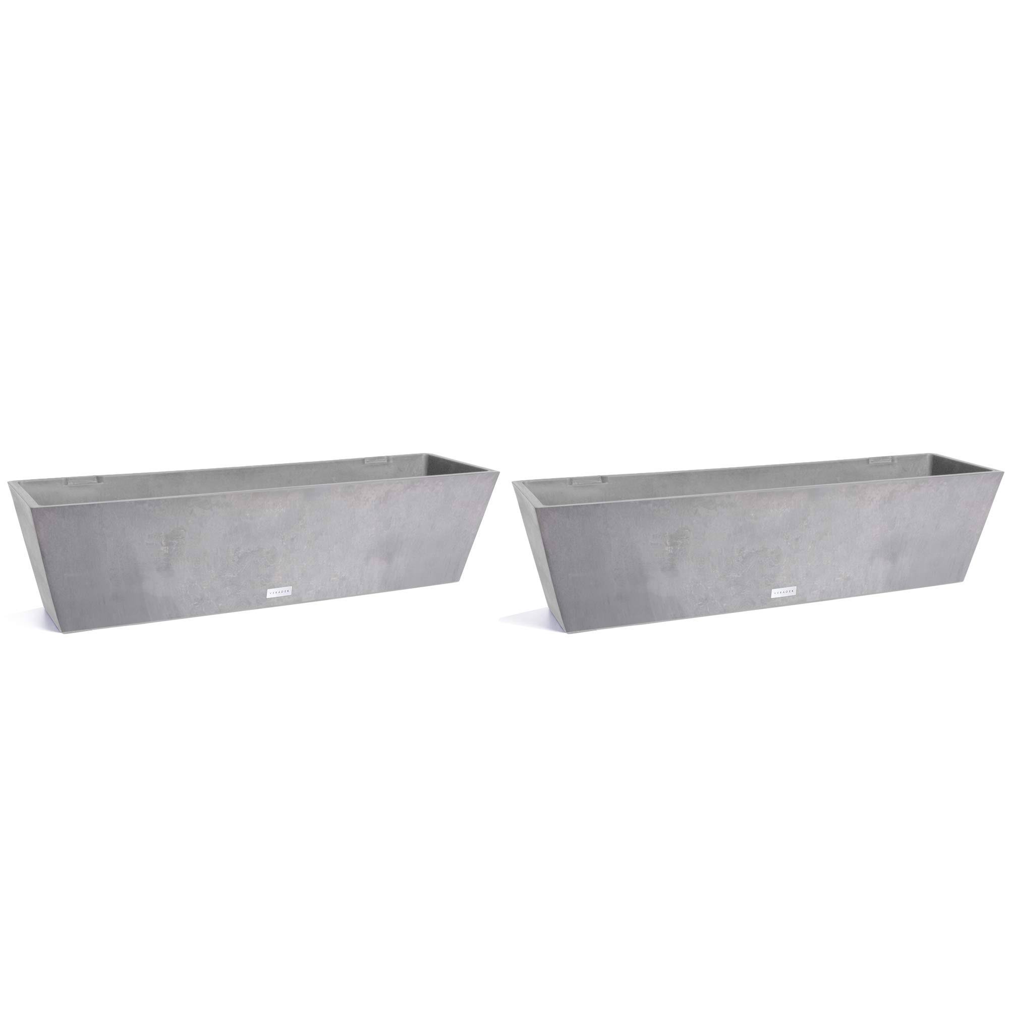 Veradek 9 in. x 36 in. Charcoal Plastic Window Box (2-Pack), Grey