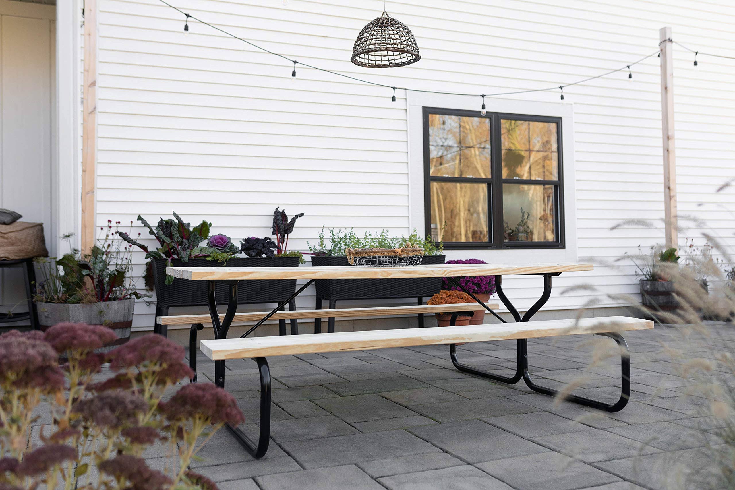 Woodlawnu0026Home, 600014, Picnic Table Frame, Black