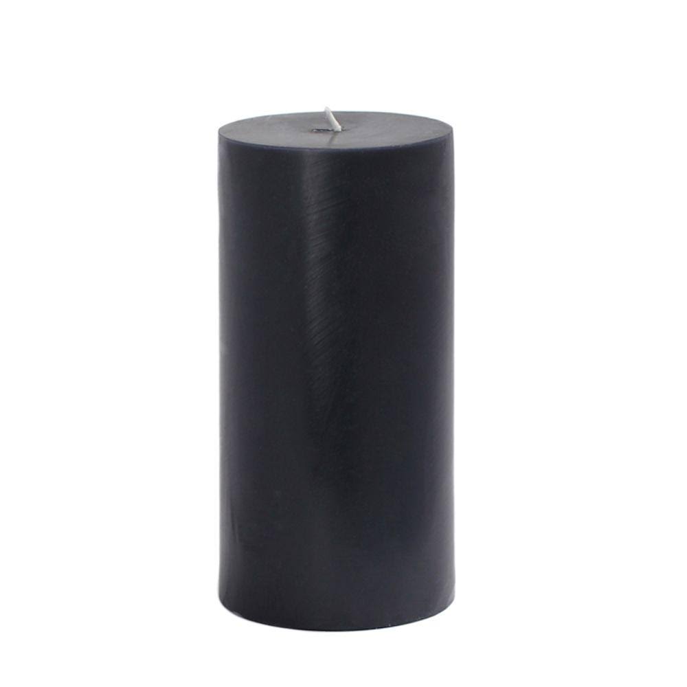 Zest Candle CPZ-092-12 3 x 6 in. Black Pillar Candles-12pcs-Case - Bulk