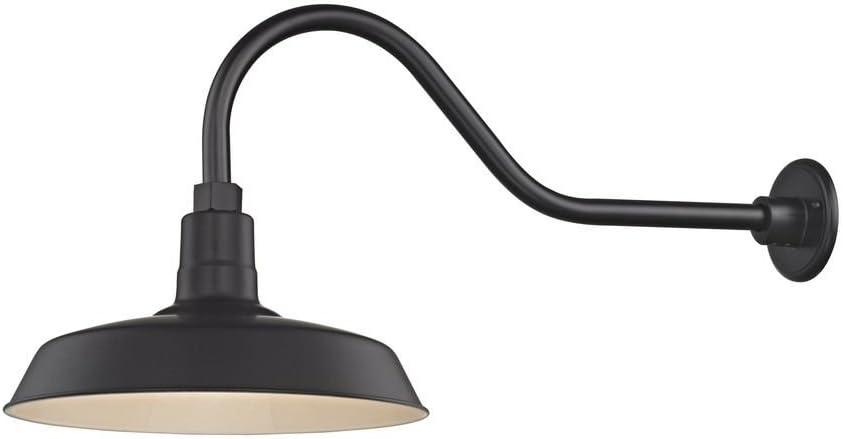 Black Gooseneck Barn Light with 14