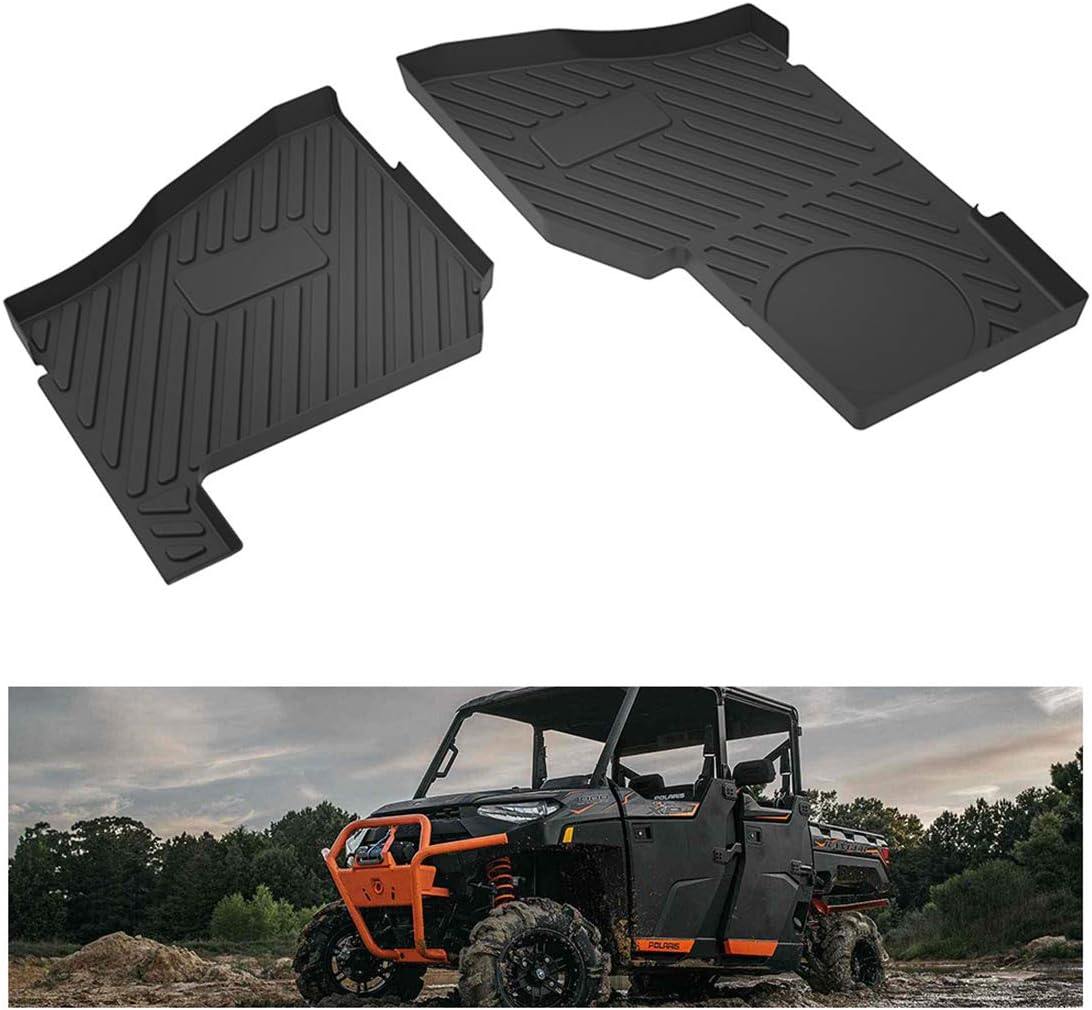 KIWI MASTER Floor Mats Compatible for 2018-2021 Polaris Ranger XP 1000 All Weather Mat Liners Front Row Seat TPE Slush Liner Black 2882780