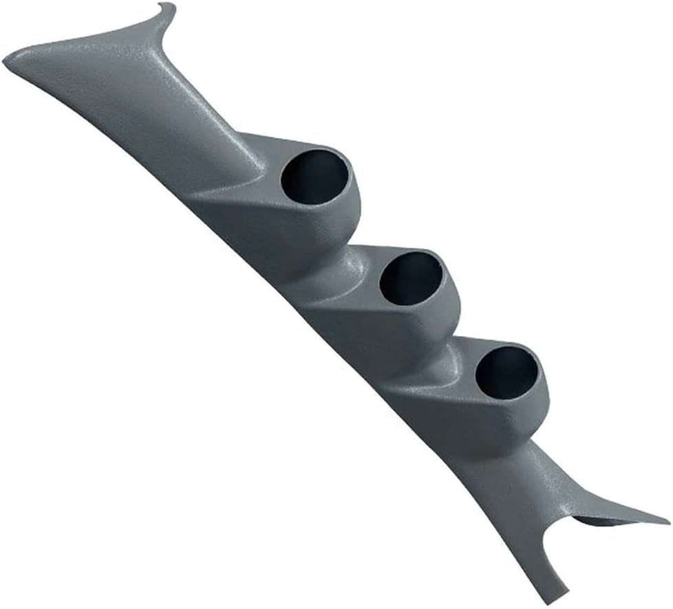 GlowShift Gray Triple Pillar Gauge Pod Compatible with Ford Super Duty F-250 F-350 Power Stroke 1999-2007 - Factory Color Matched - ABS Plastic - UV Protected - Mounts (3) 2-1/16