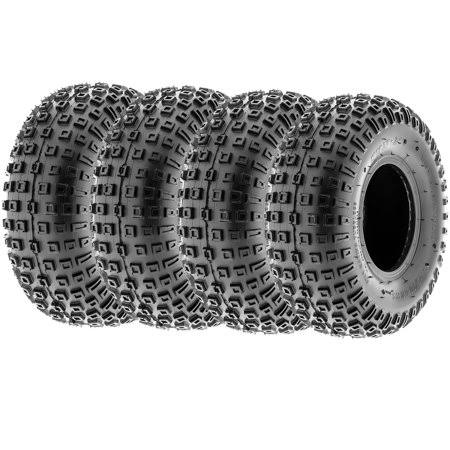 Sunf All Trail ATV UTV Tires 145/70-6 6 PR A011 (Complete Full Set of 4), Black