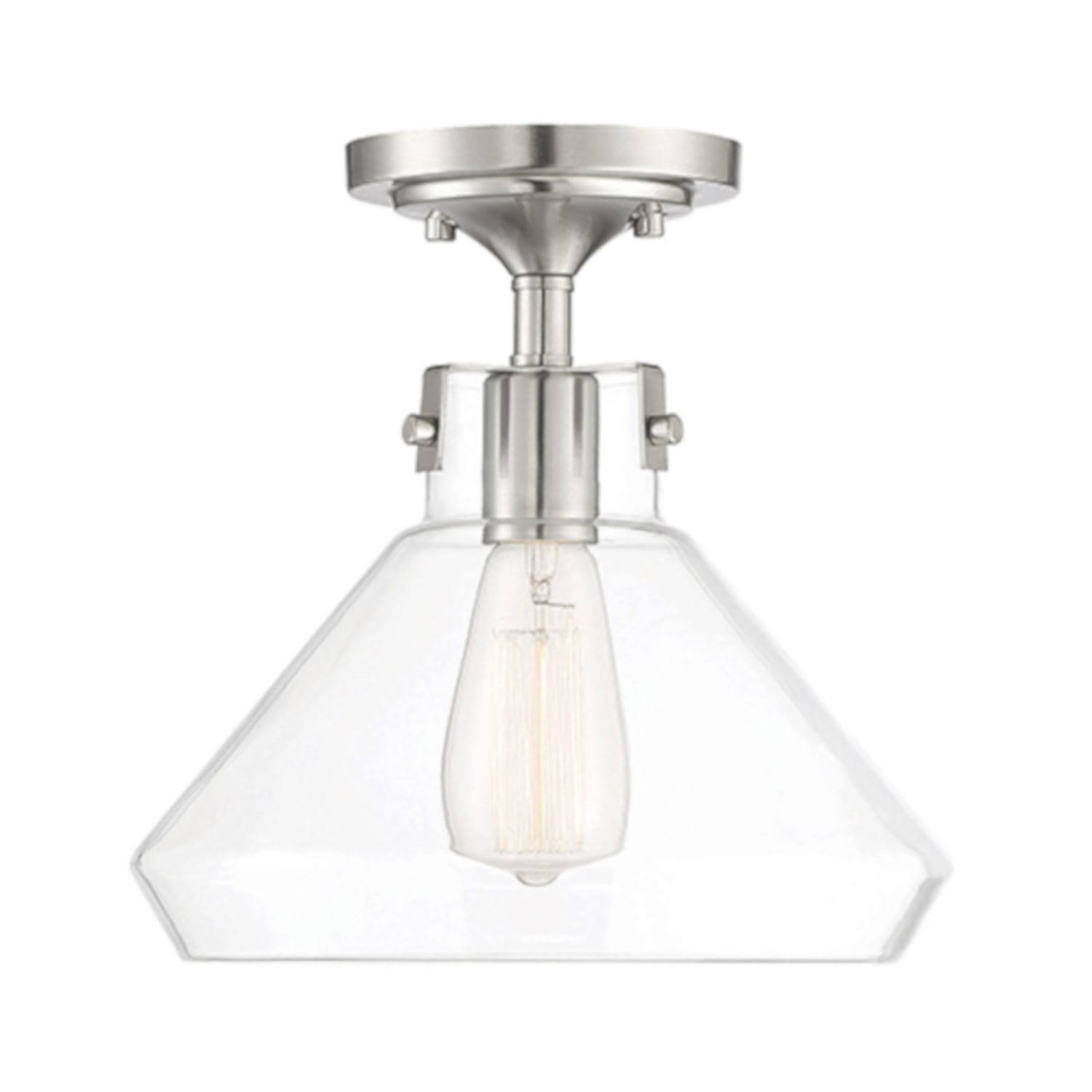 251 First Isles One-Light Semi-Flush in Satin Nickel Brass - Antique/Satin, Transitional | Bellacor 2187849