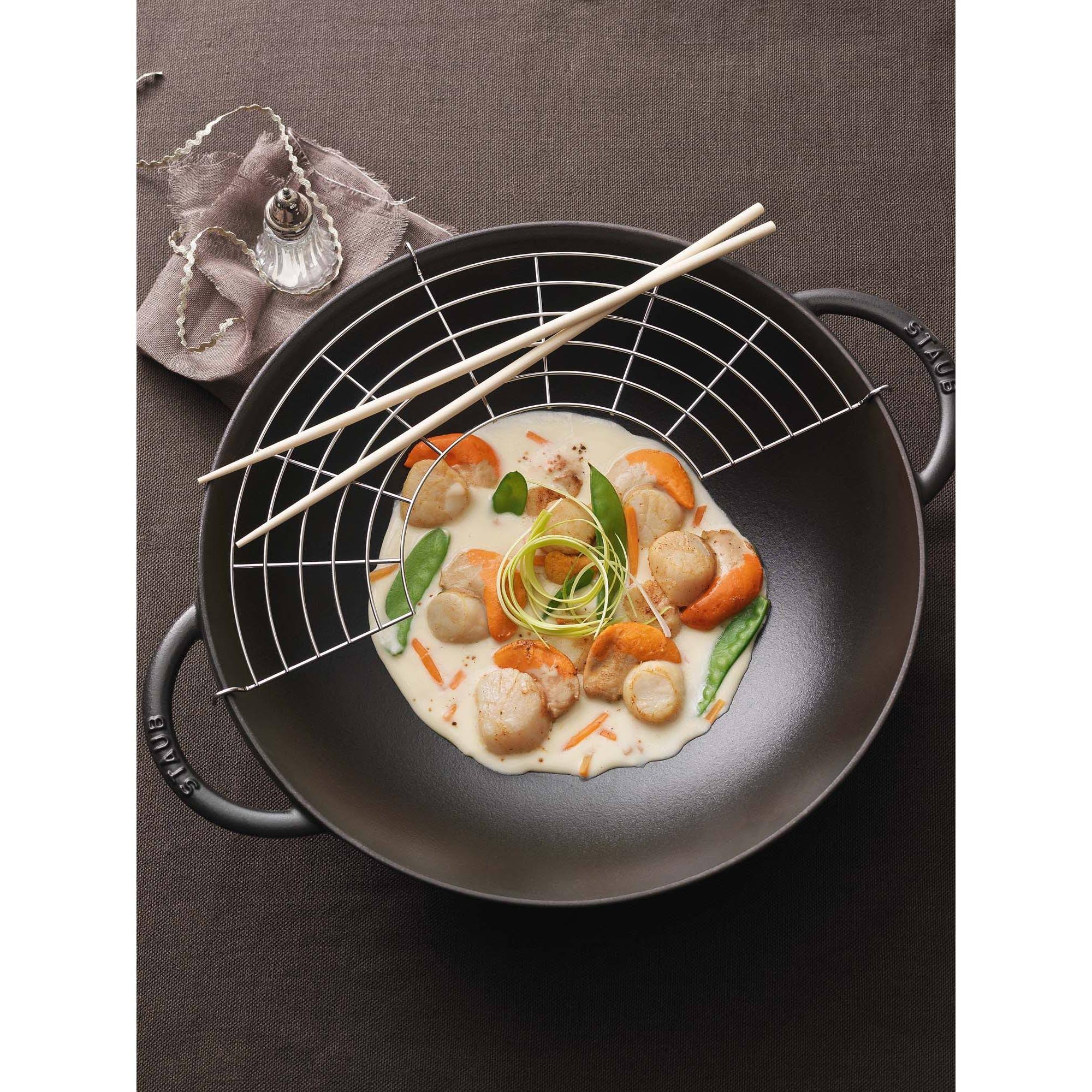 Staub - Cast Iron 6-qt Wok - Black Matte