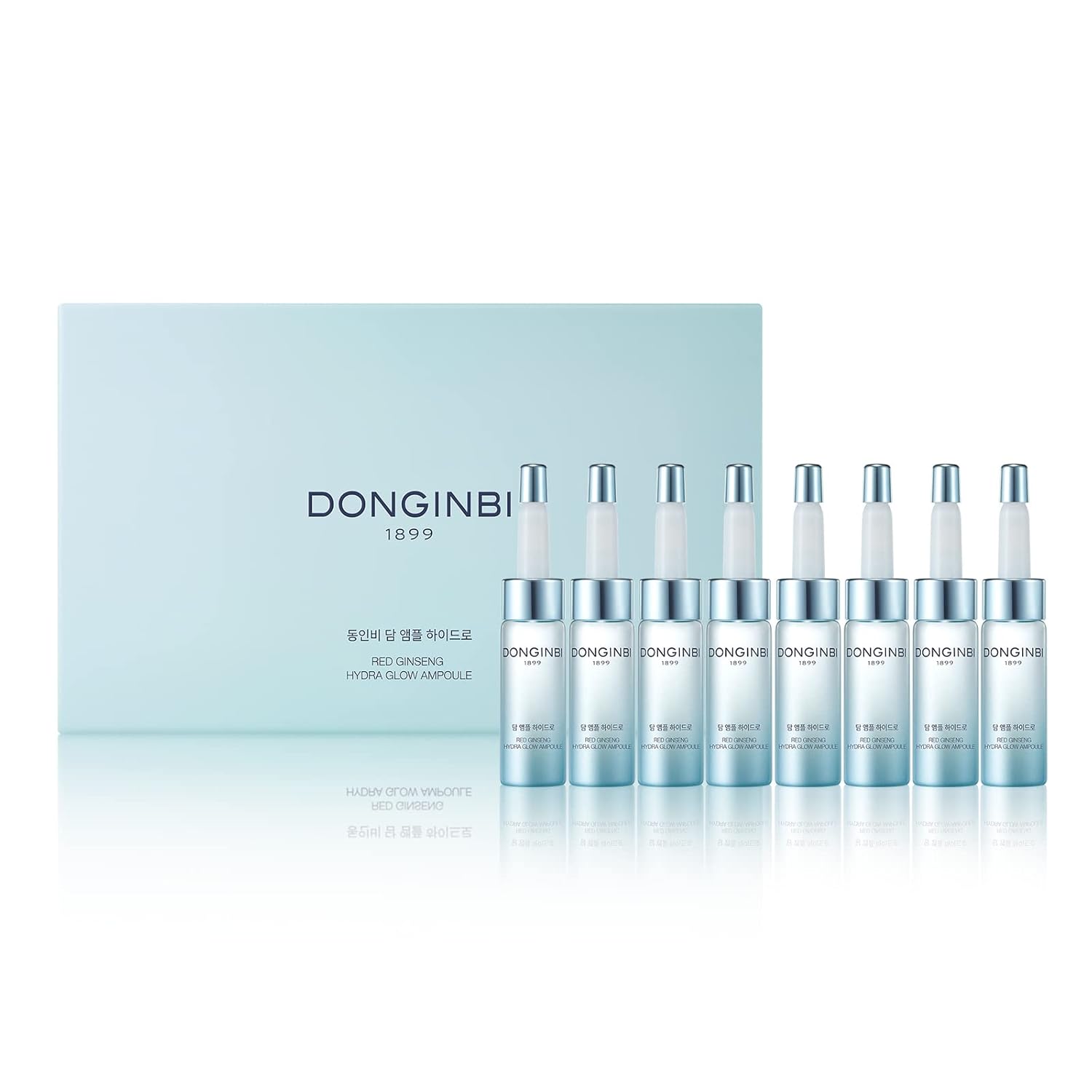 DONGINBI Hydra Glow Ampoule - Korean Skin Care Concentrated Facial Serum, Deep skin Firming and Tightening with Red Ginseng & skin Moisturizing Power to Boost Elasticity(8mlx8)