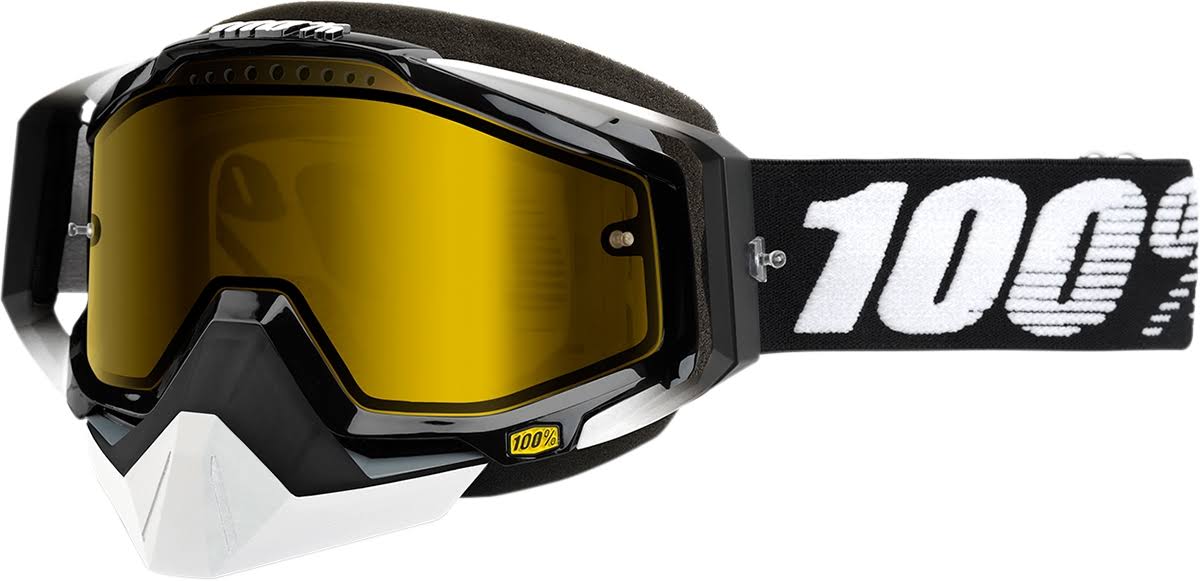 100% 50103-001-02 Racecraft Snow Goggles Abyss Black w/Yellow Lens