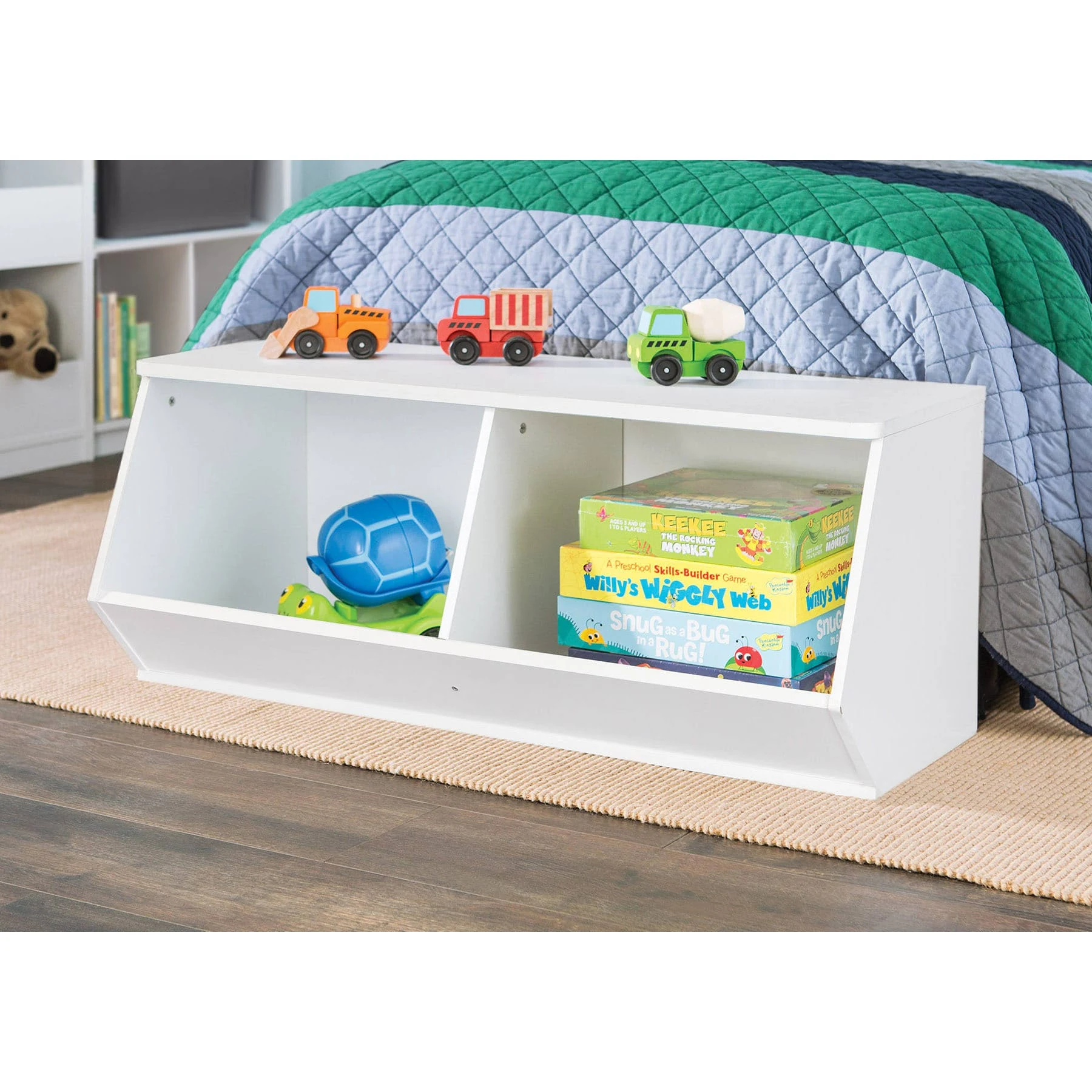 ClosetMaid KidSpace Stackable Angled Toy Organizer, White