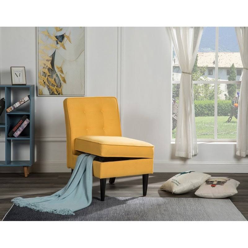 Lilola Home Oliver Blue Fabric Storage Accent Chair