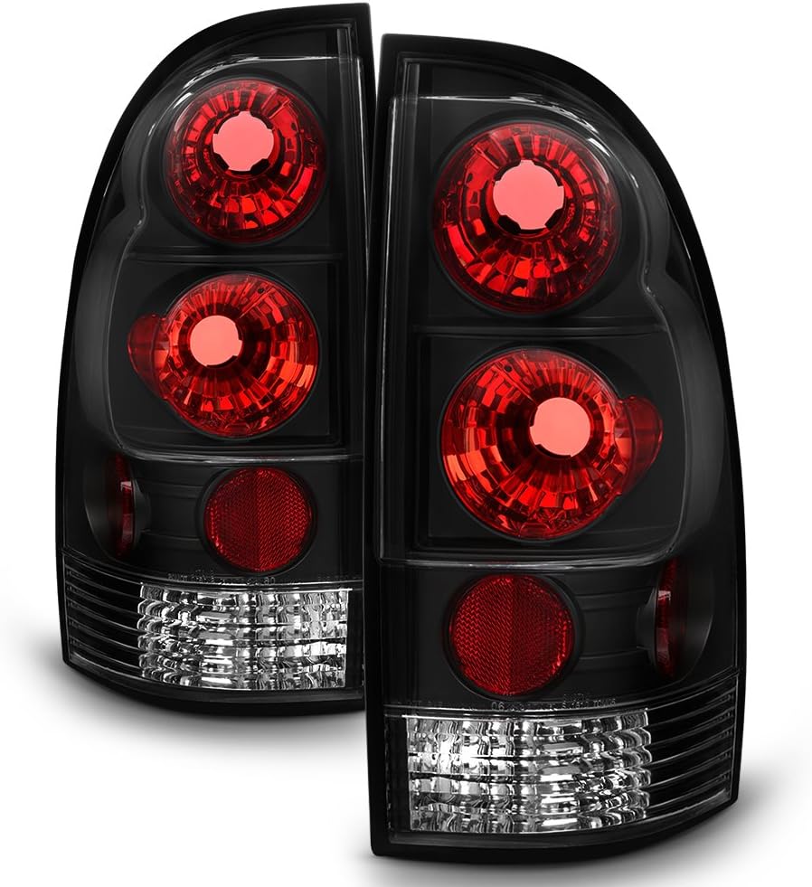 AKKON - For Toyota Tacoma Pickup Truck Rear Tail Lights Signal Brake Lamps Pair Smoked Completed Set