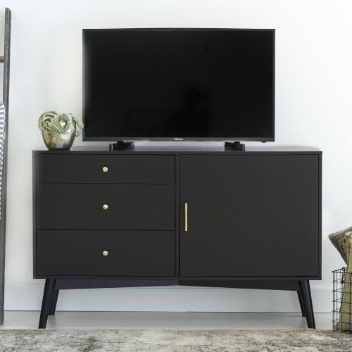 52x22 Mid-Century TV Console - Black (Multiple Colors Available)