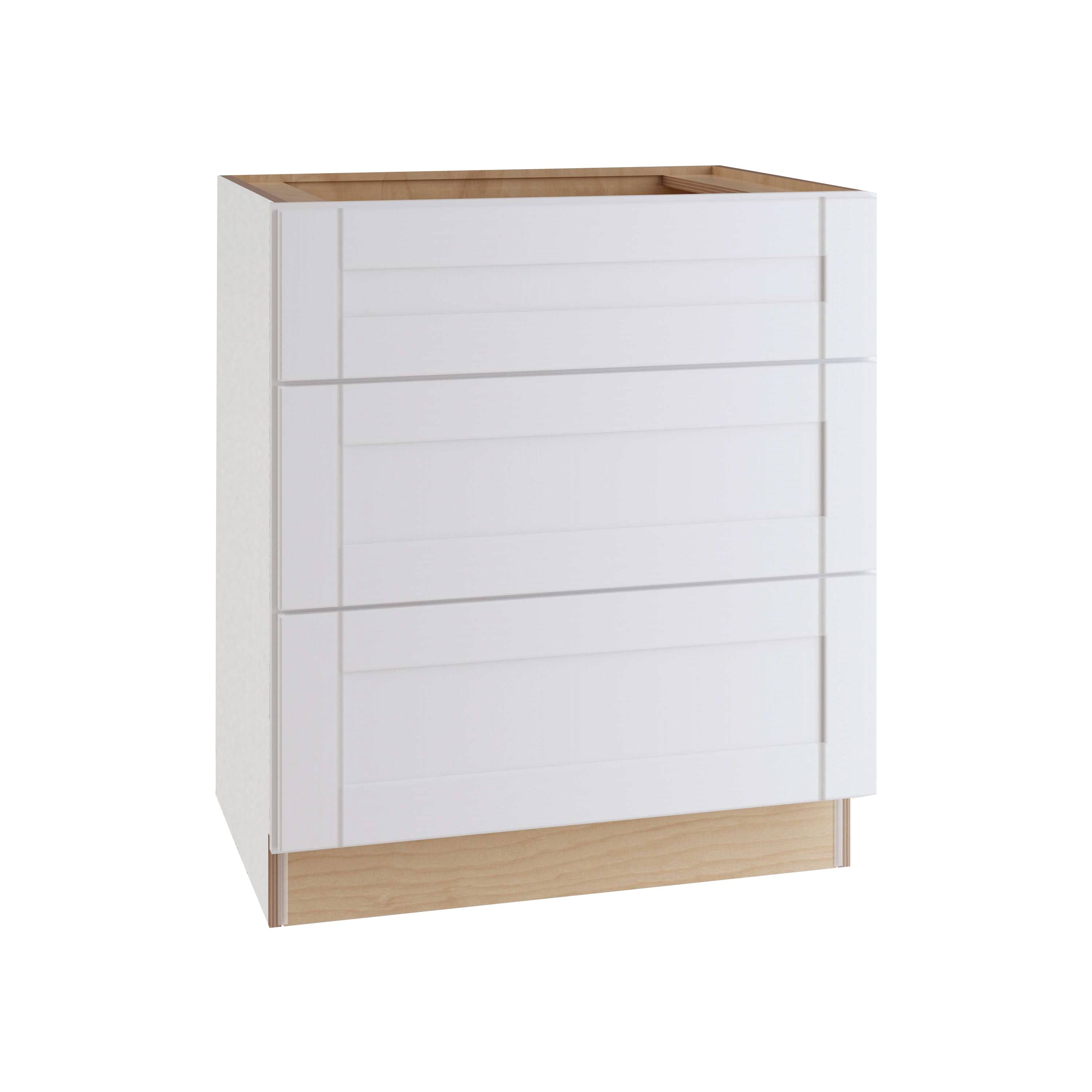 Contractor Express Cabinets BD36-XVW Vesper White Shaker Assembled Plywood 36 in. x 34.5 in. x 24 in. Base Drawer Kitchen Cabine