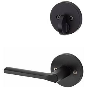 Kwikset 971LSLRDT-514 Single Cylinder Interior Lisbon Trim with Round Rose Iron Black Finish
