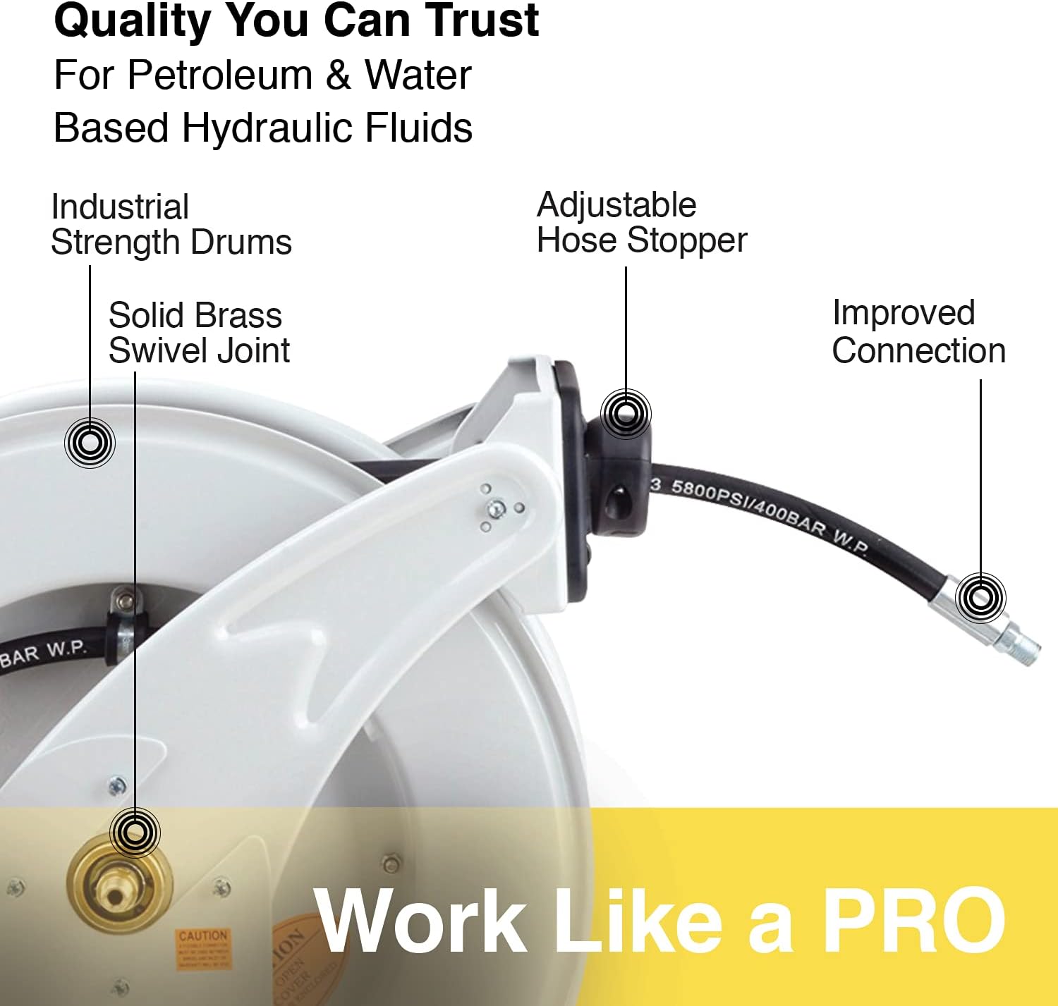 REELWORKS Grease-Hose-Reel Retractable 1/4