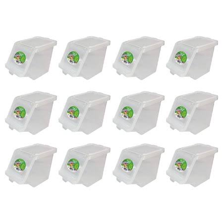Buddeez Stackable Treat Bin Container Large Storage Pets Office Crafts 00130, 12-Pack, Clear