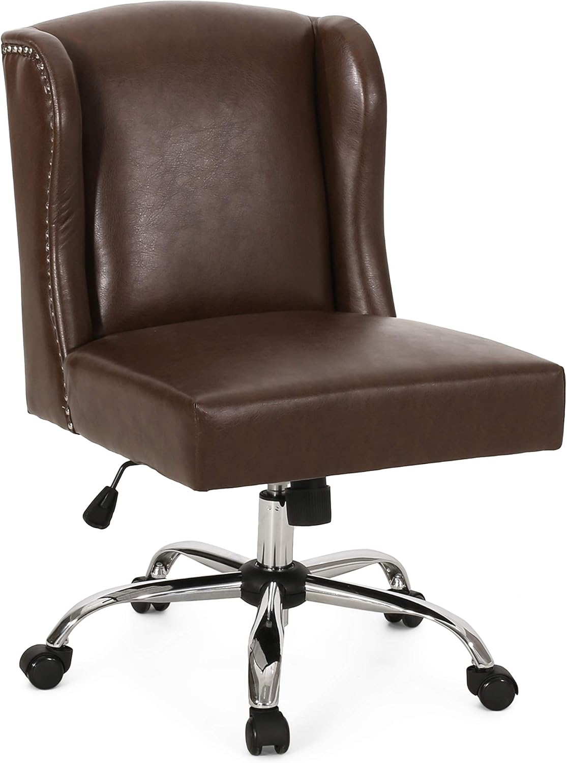 Christopher Knight Home Teresa Contemporary Wingback Swivel Office Chair, Midnight Black