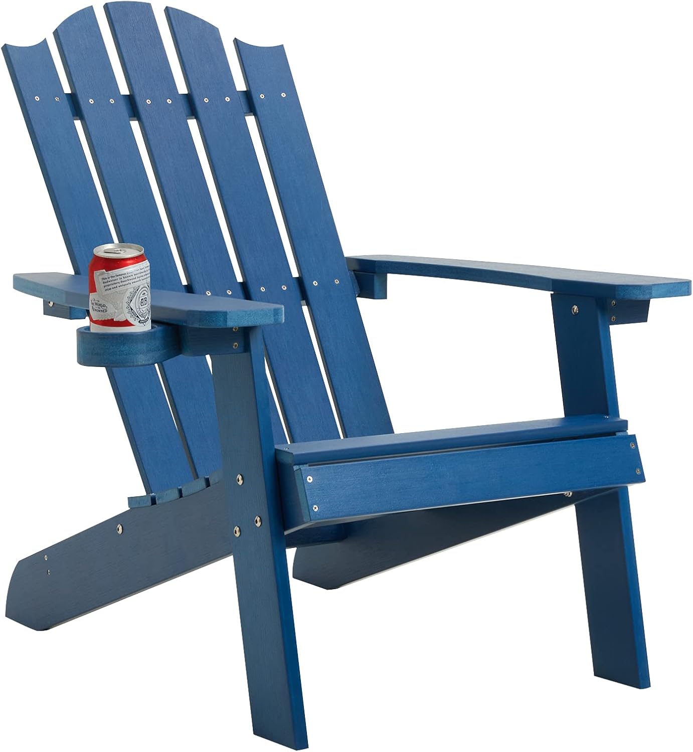 Melucivi Adirondack Chair Weather Resistant with Cup Holder, Fire Pit Chair Patio Outdoor Garden Resin Wood Adirondack Chair for Adult,Aruba