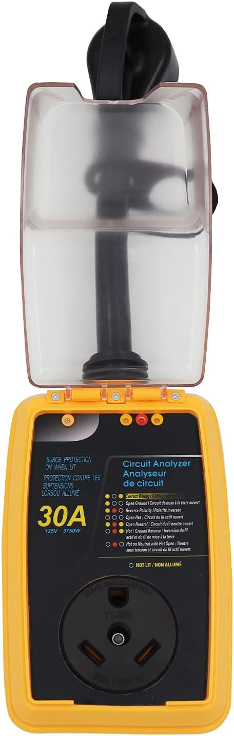 rv Surge Protector 30 Amp Smart RV Surge Protector with Waterproof Cover All-in-1 Circuit Analyzer Power Guard for RV,Camper, Trailer, Truck, Motorboat Pack of 2