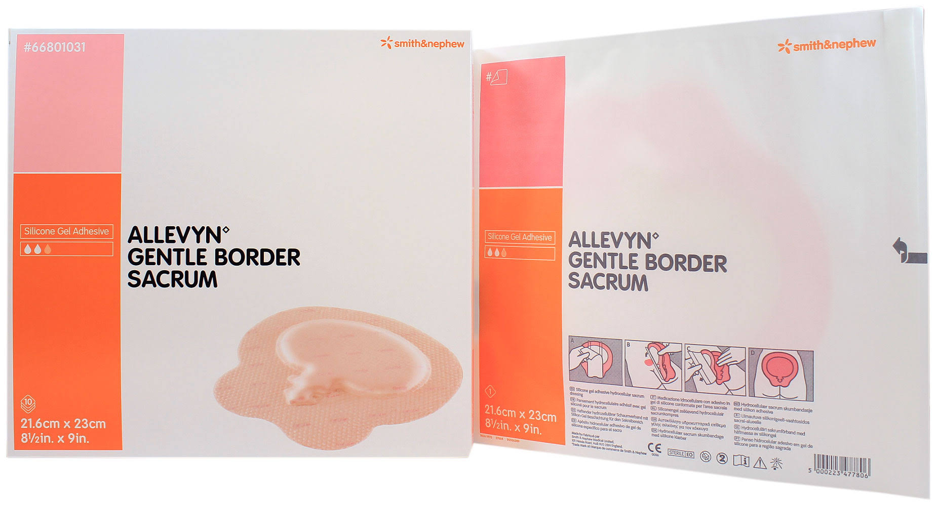 Smith and Nephew 66801031X Allevyn Gentle Border 8 1/2x22 x 9x22 Sacrum - Box of 10