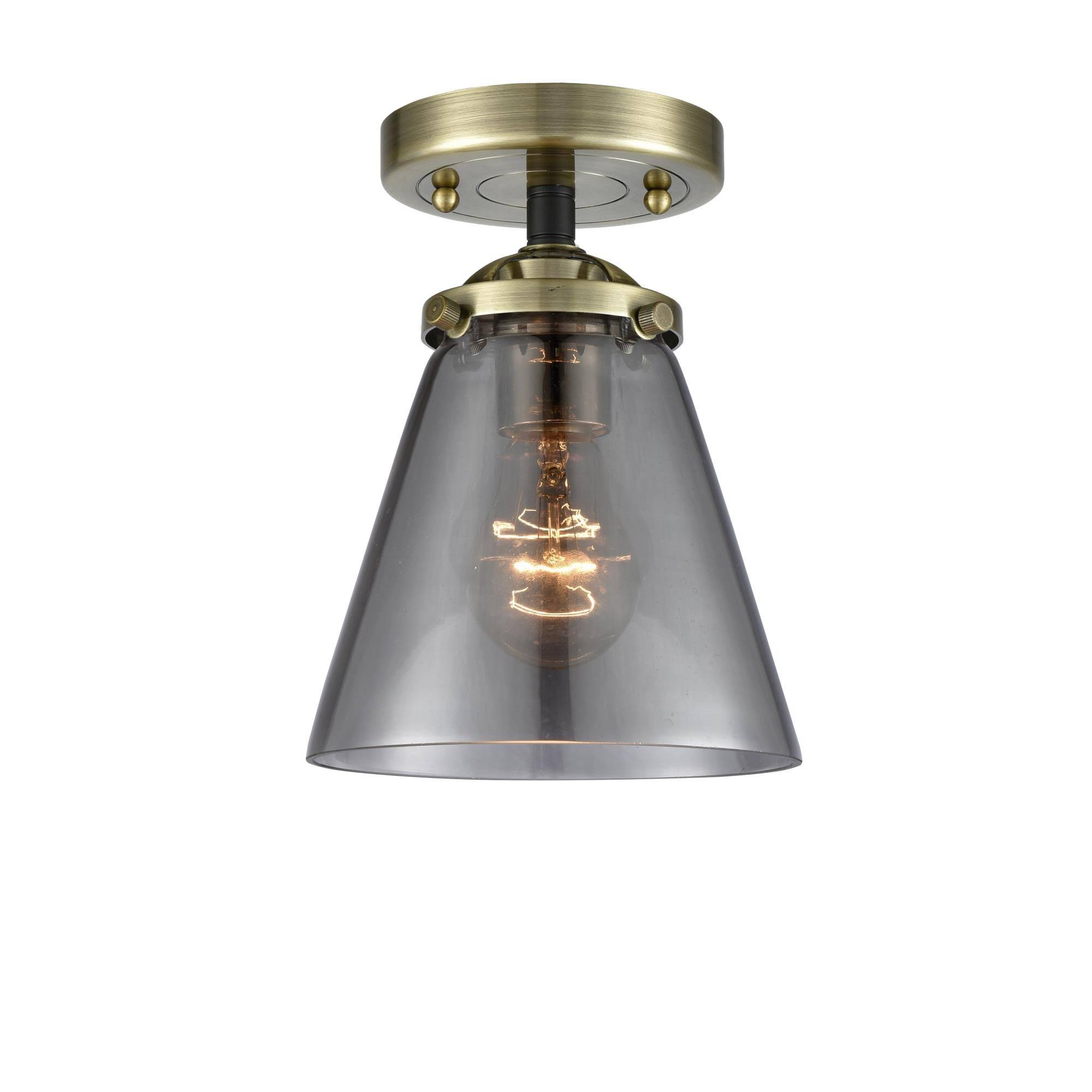 Innovations 284-1C-BAB-G63 Black Antique Brass Small Cone 1 Light Semi-Flush Mount