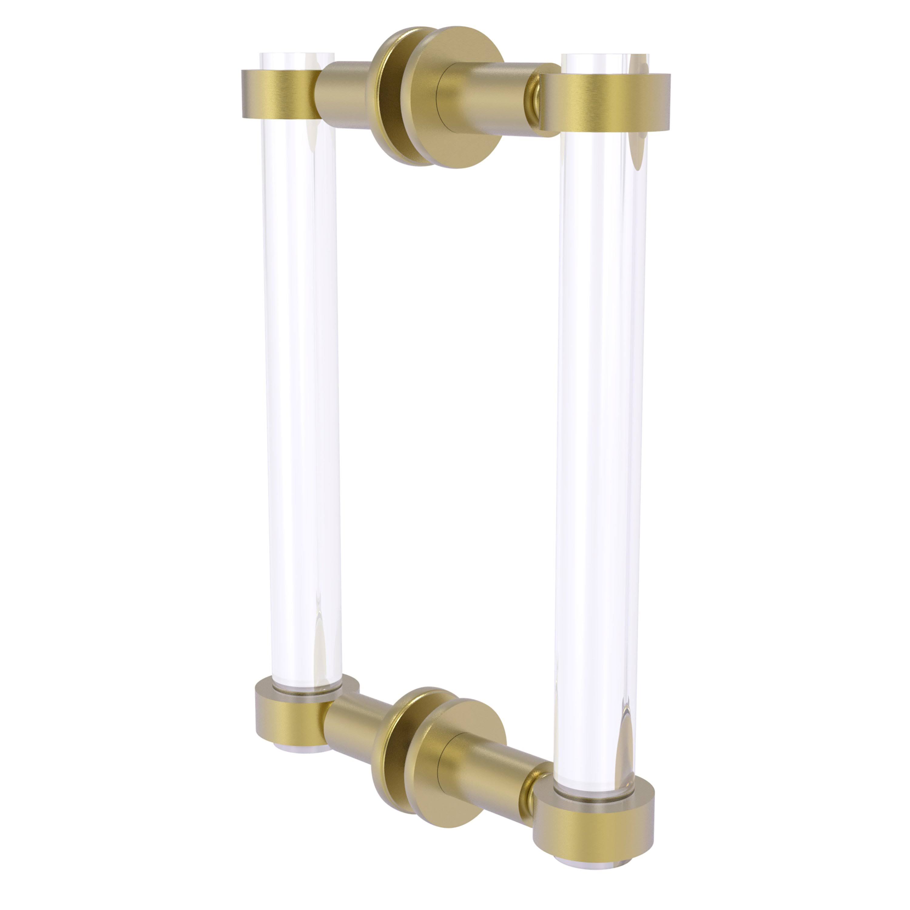 Allied Brass CV-406-8BB-SBR 8 in. Clearview Collection Back to Back Shower Door Pull Satin Brass