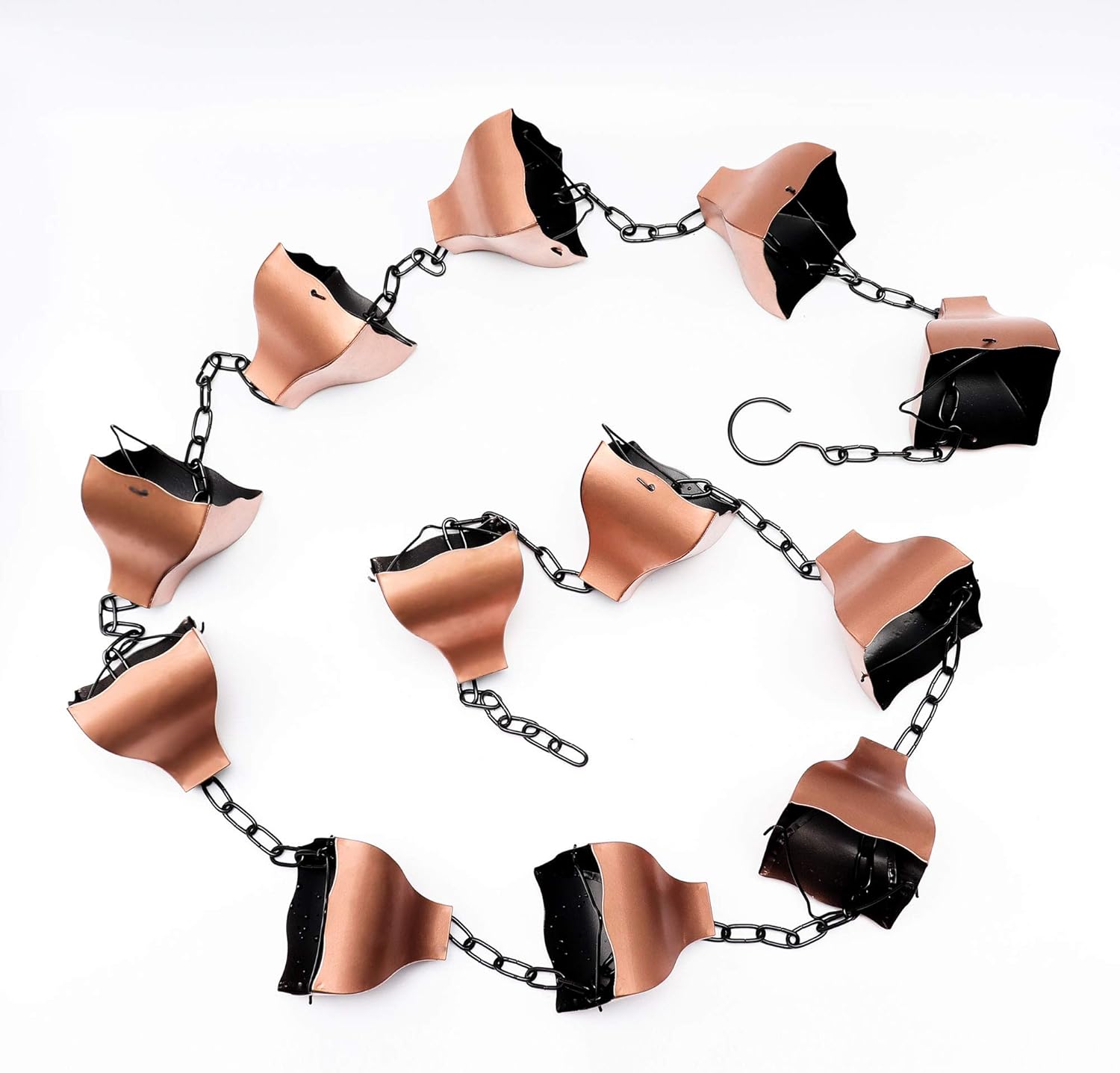 Arca Square Rain Chain - 8-1/2- Feet Length Bronze Colored, Black Powder Iron Rain Chain for Gutter - Rain Catcher for Downspout of Roof Corner - DIY Downspout with Colorful Decorative Rain Chains Pack of 2