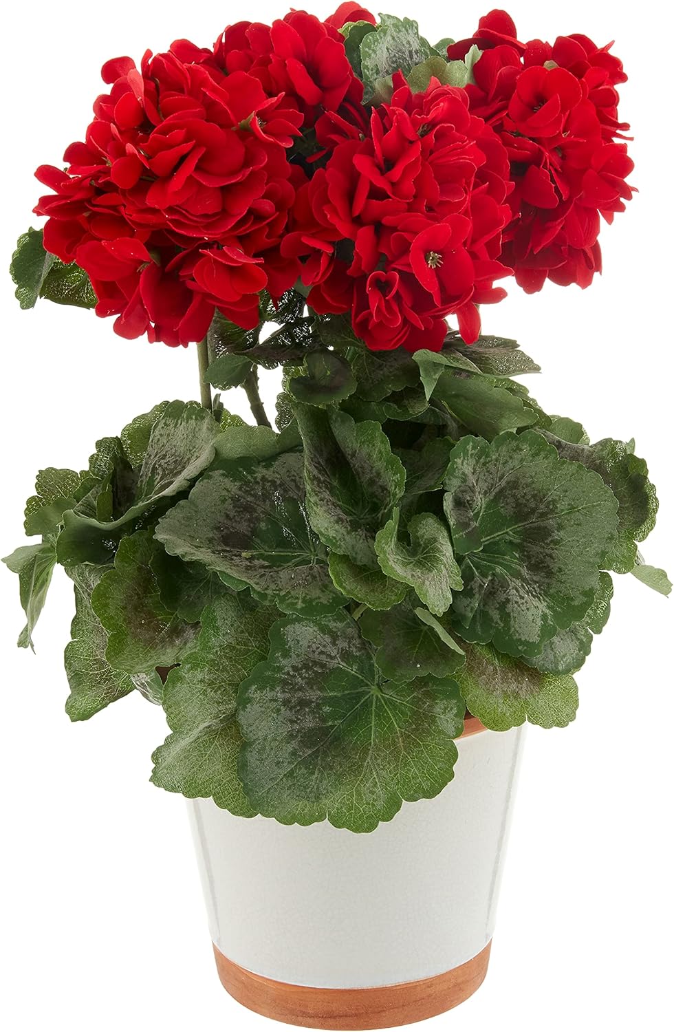 Nearly Natural 4691 Geranium Decorative Silk Plant, Red,10.25