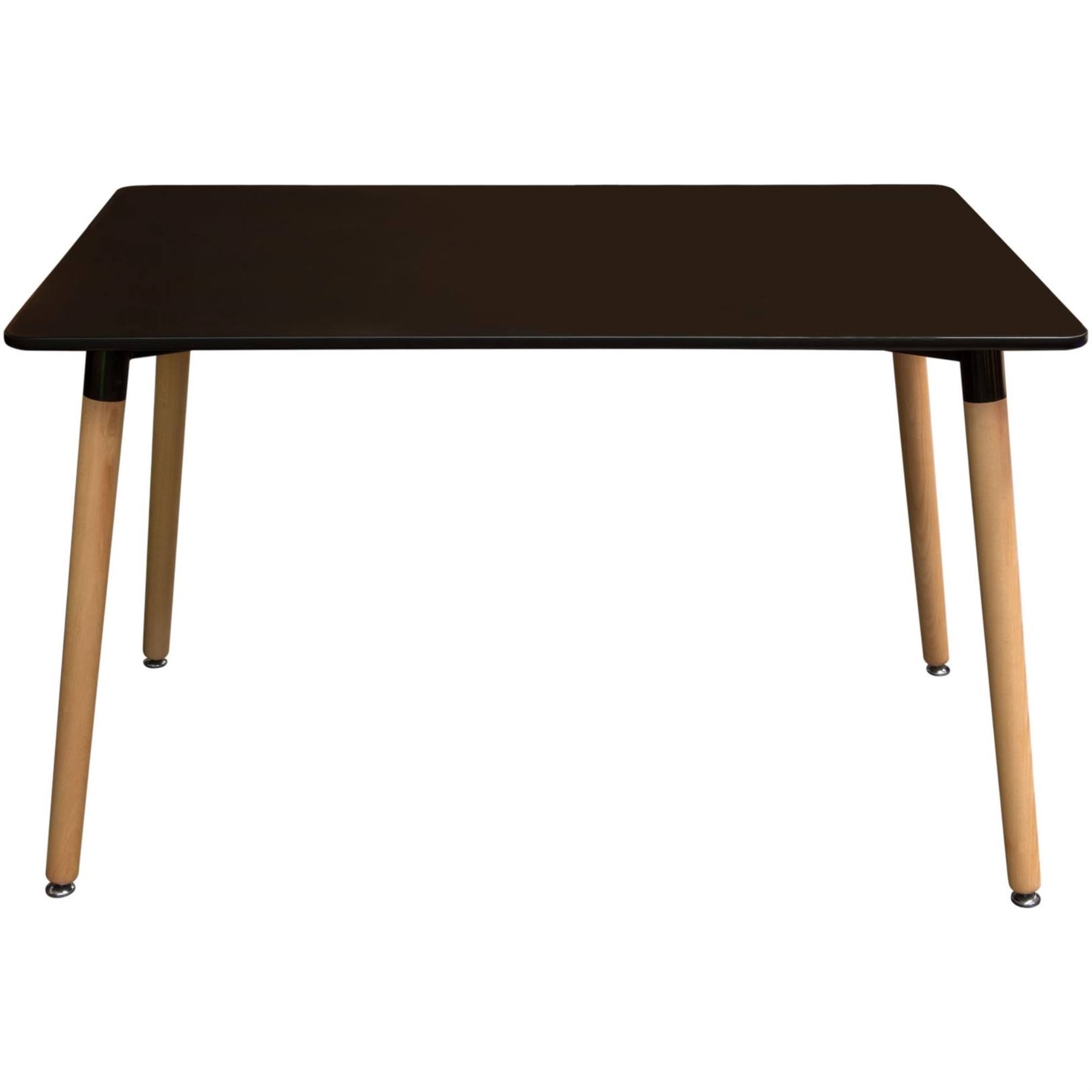 Benzara BM191062 Wooden Rectangular Dining Table with Splayed Legs Black and Brown