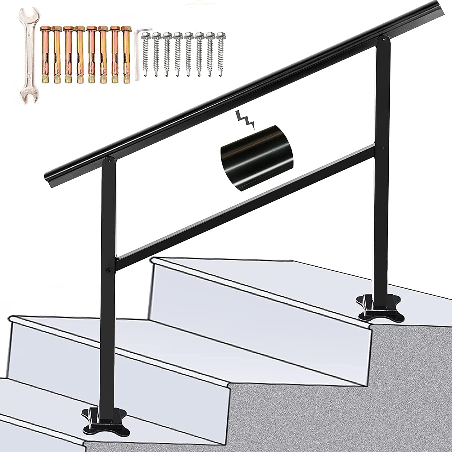 SPACEUP Stair Handrail 3ft Aluminum Railing 36