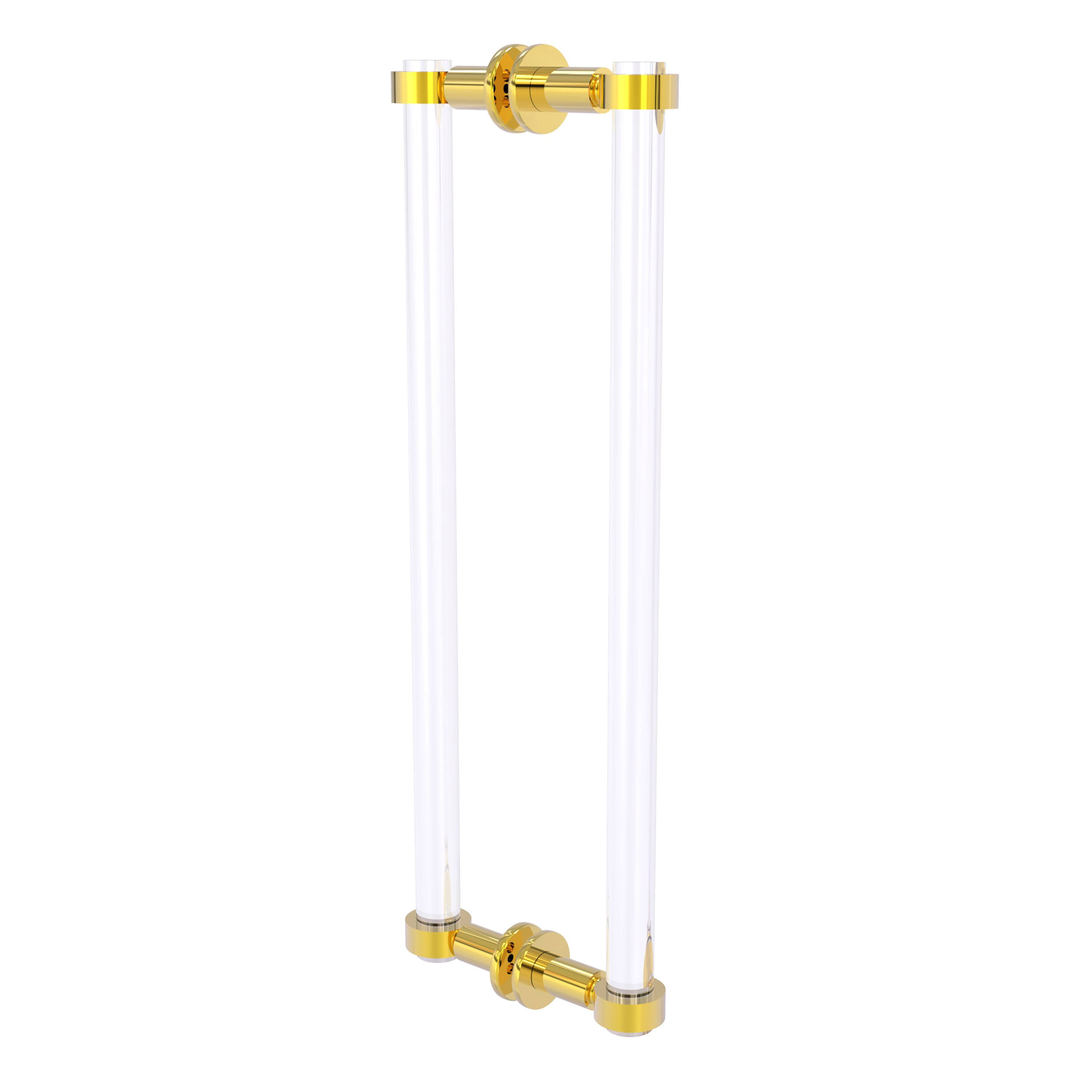 Allied Brass CV-406-18BB-PB 18 in. Clearview Collection Back to Back Shower Door Pull Polished Brass