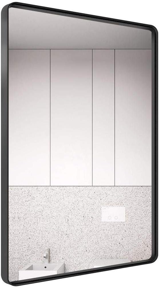 Wall Mirror for Bathroom Wall Mounted Rectangular Bathroom Mirror with Black Metal Frame 22