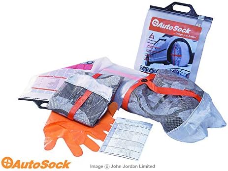 AUTOSOCK AS540 Traction Wheel and Tire Cover for Ice & Snow Easy Install Tire Chain Alternative with Emergency Safety Flare