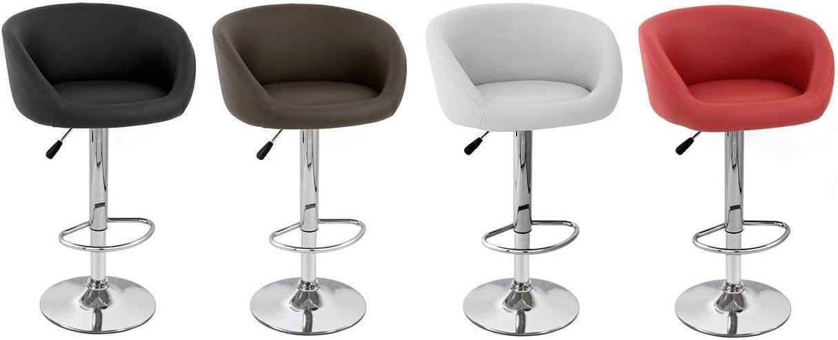 ISU Faux Leather Modern Adjustable Bar Stool (Set of 2) - Black