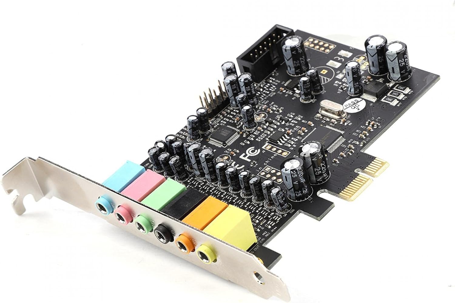 8 Track PCI-E 7.1 Low Latency Black Sound Card for Computer Desktop