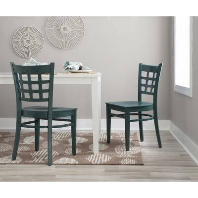 Brousseau Solid Wood Ladder Back Side Chair Laurel Foundry Modern Farmhouse Color: Green