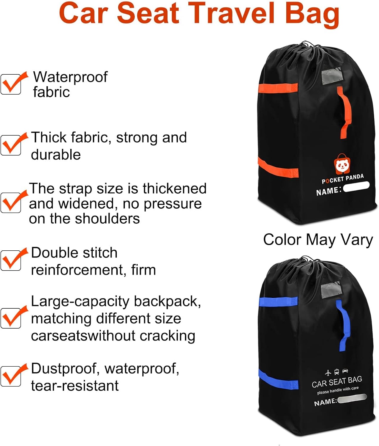 Car Seat Bags for Air Travel, Baby Travel Essential for Airplane. Toddler Carseat Gate Check Cover for Flying. Infant Airport Stroller Carrier. Flight Accessories for Booster, Cart. Backpack Storage