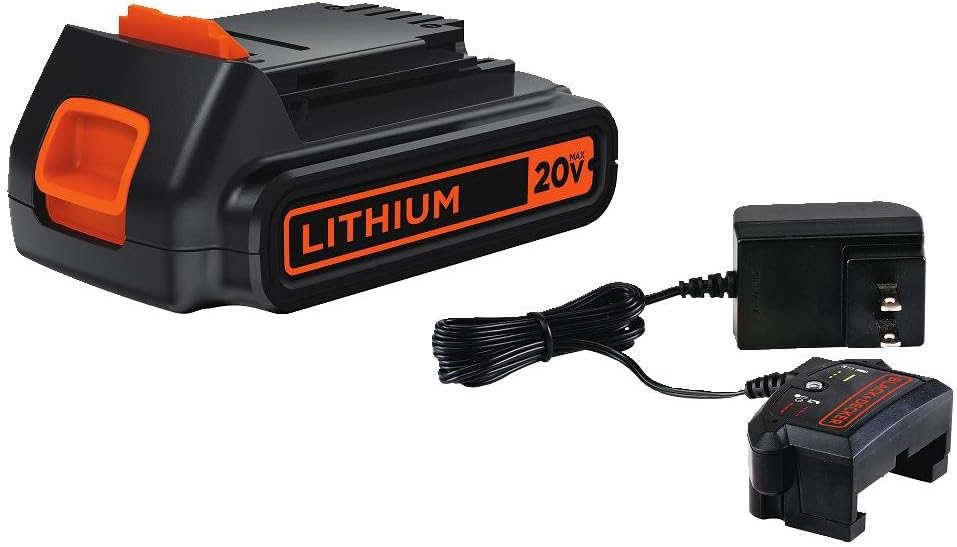 BLACK+DECKER 20V MAX Lithium Battery & Charger (LBXR20CK) Pack of 2