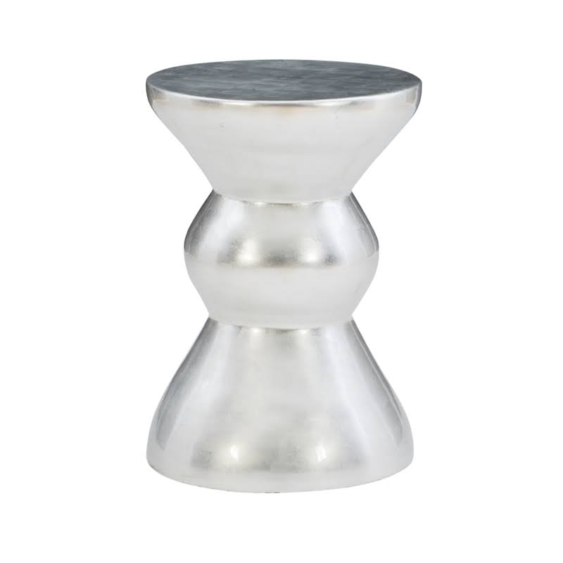 Linon Twyla Wood Accent Table in Silver - CYMX2055