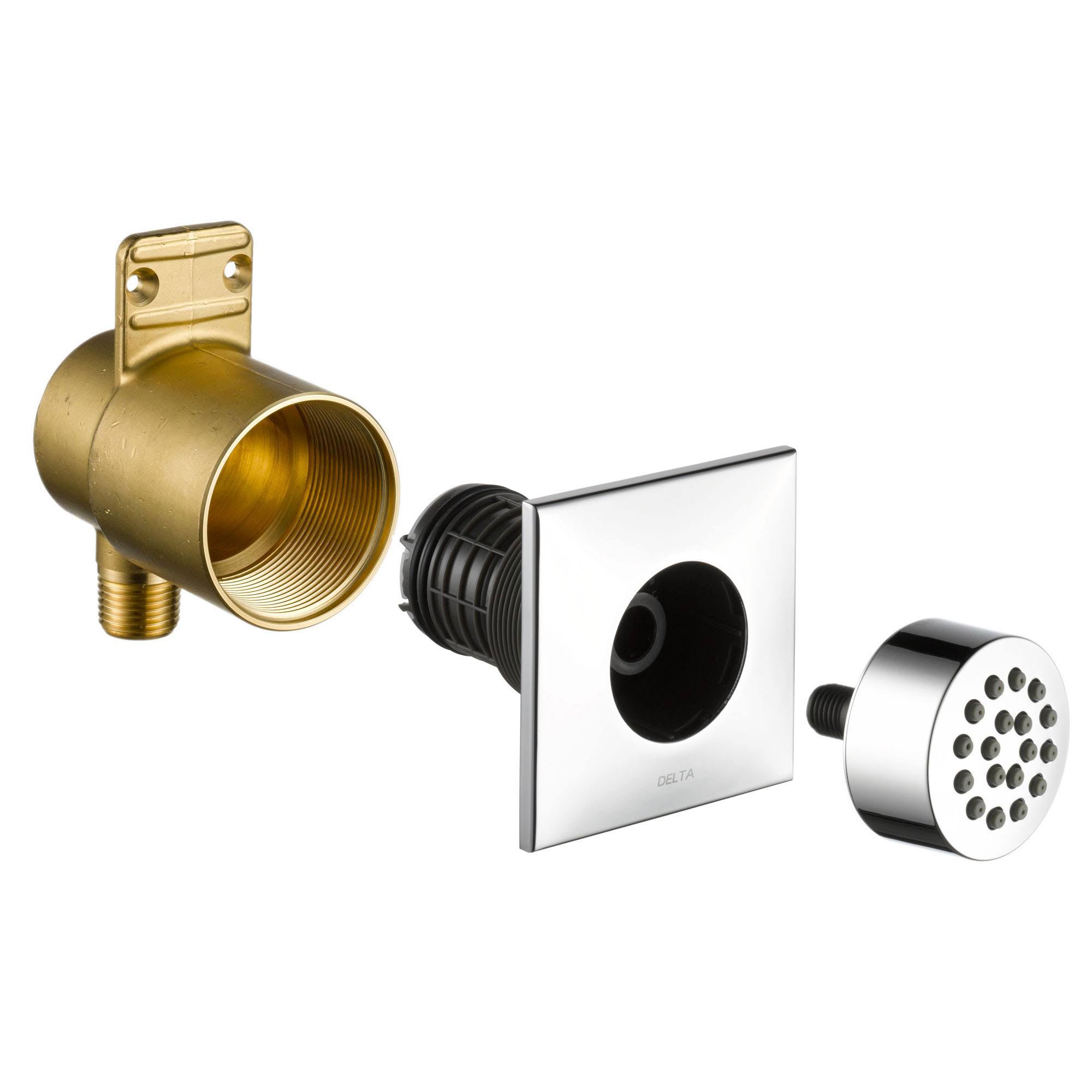 Delta Modern Chrome Finish HydraChoice Body Spray with Touch Clean Spray Head Includes Rough-In Valve and Square Trim D1303V