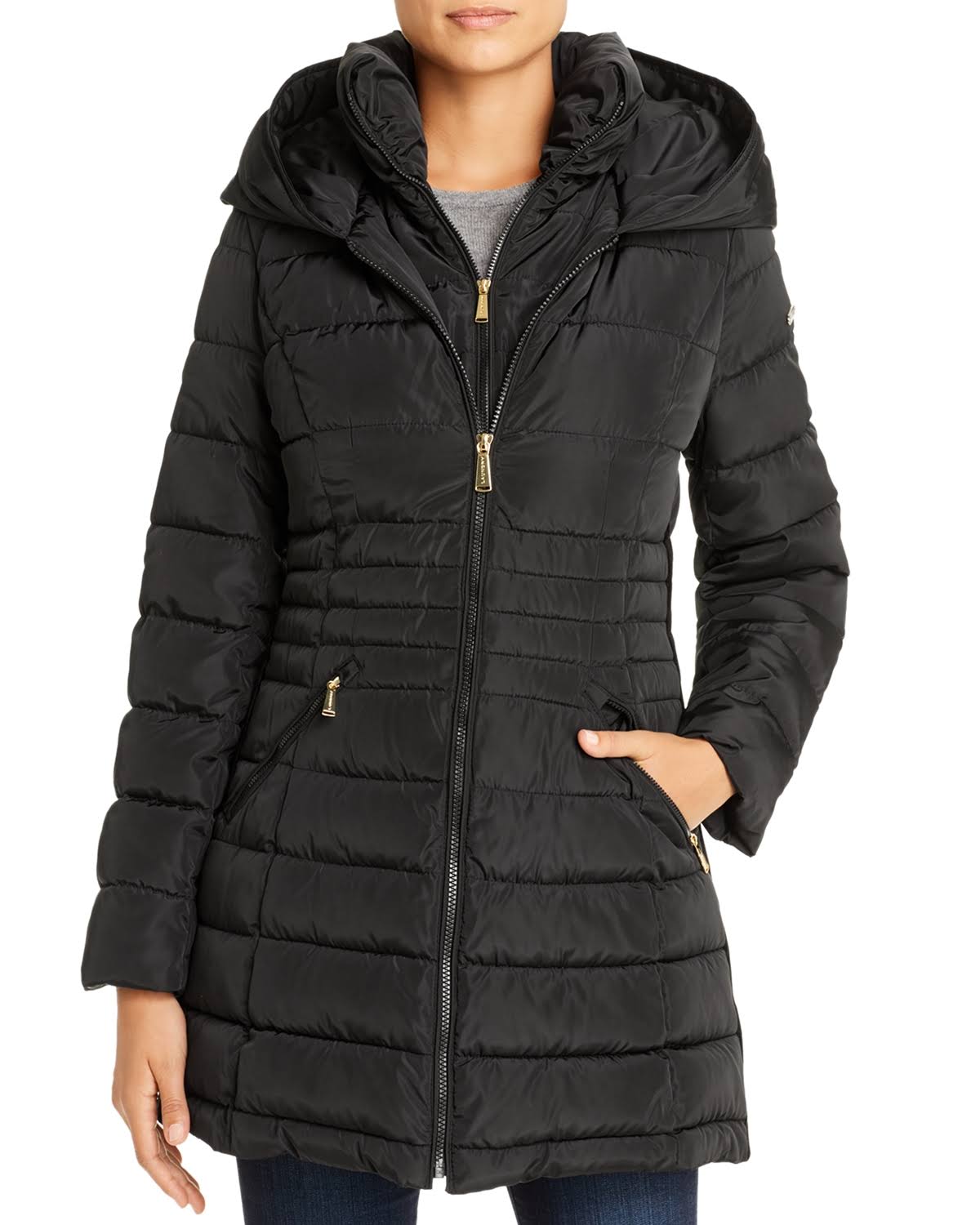 Laundry by Shelli Segal Hooded Puffer Coat - Black