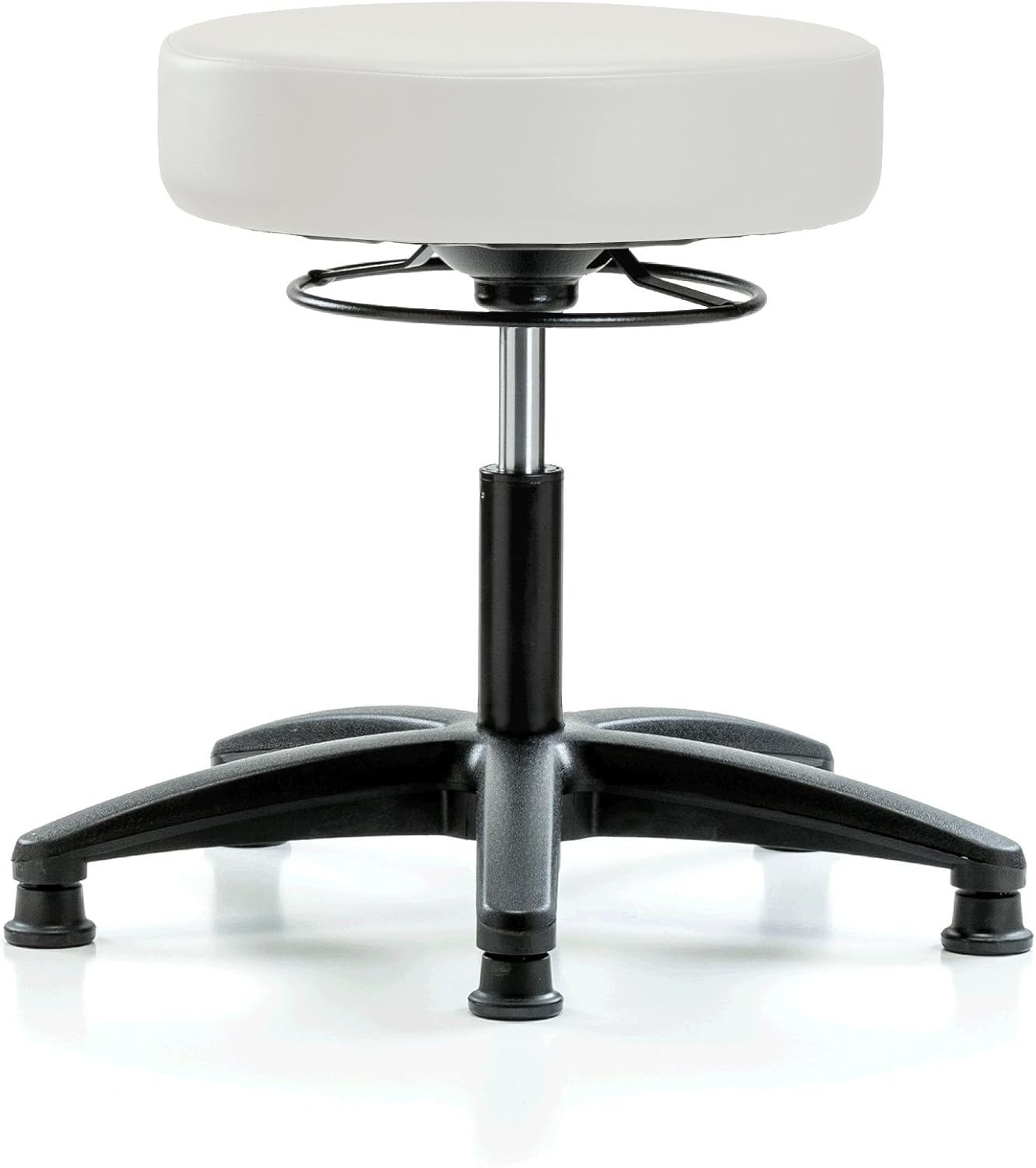 Perch 360 Degree Stationary Height Adjustable Massage Therapy Swivel Stool | Workbench Height 300-Pound Weight Capacity | 12 Year Warranty (Black Fabric)