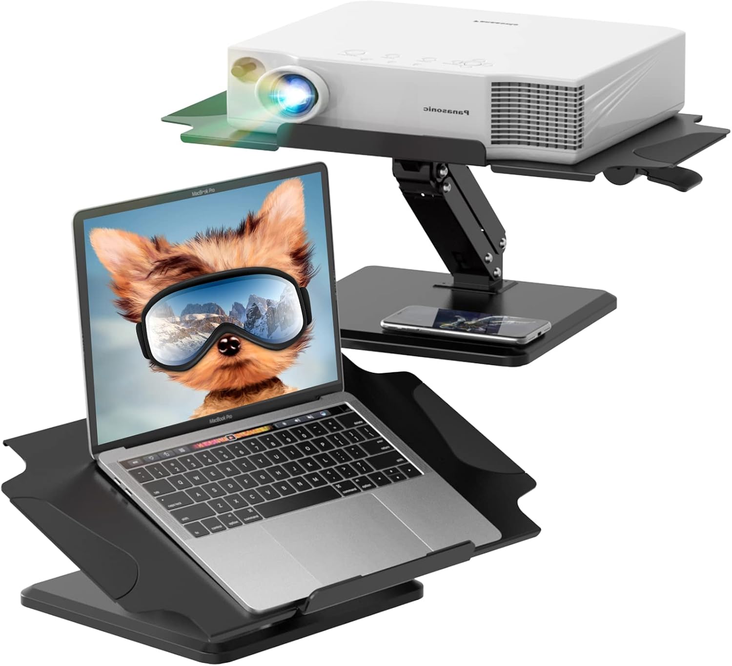 JOY worker Standing Laptop Desk Converter, Aluminum Height Adjustable Laptop Desk Stand, Ergonomic Pneumatic Sit Stand Laptop Riser, Foldable Computer Stand Holder fits Laptops Up to 17 Inch, Black