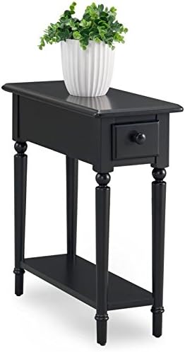 BOWERY HILL End Table with Shelf in Swan Black